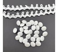 Carytalee 30PC/Set 1/2 Inch Ivory Satin Cloth Buttons Fabric Covered Buttons with Shank and Buttonhole for Wedding Bridal Dress and DIY Sewing Clothing Dress Handmade Craft, 12.5mm