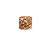 Carzyzhu 22pcs Gold Knuckle Rings Set for Women Chunky Gold Rings Open Adjustable Pearl Rings Stacking Knuckle Rings Set Boho Prom Costume Fashion Jewelry for Women, Copper, No Gemstone