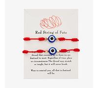 Carzyzhu Evil Eye 7 Knot Lucky Bracelets for Women Rakhi for Brother and Bhabhi Adjustable Red String Amulet for Women Men with Gold Bead, Protection Jewelry Hand Bracelet, One Size, Brass, no