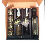 Casa Bonaria Tasting Box - Italian EVO oil 250 ml, Mito Red and White from Sardinia 100 ml, Artisan honey 4 x 40 g, Gourmet Gift Idea