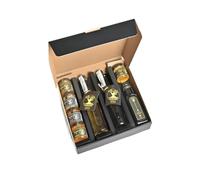 Casa Bonaria Tasting Box Travel - Italian EVO Oil 100 ml, Sardinian Red and White Myrtle 100 ml, Artisan Honey 5x40g, Gourmet Gift Idea