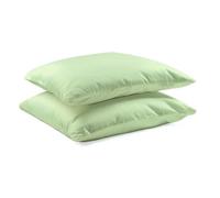 Casa Bonita Pair Of Mint Green Pillowcases - Peach Skin Microfibre Polyester - Soft Touch Easy Care Pillow Covers