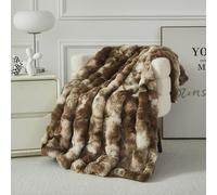 Casa Carina Fluffy Bubble Fleece Throw Blanket - Faux Fur Soft Warm Plush Cozy Blankets Thick 1000 GSM for Sofa-Large Bed Throws for Bedroom Couch Sofa Travel Kids Camping-Coffee 160x200cm