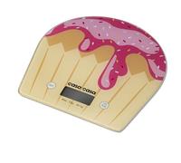 Casa & Casa Electronic Kitchen Scale (CupCake), 5kg/11lbs Capacity, Sleek Glass Surface, Digital Kitchen Scales, LCD Display, Food Scales, Kitchen Essentials, Multi Unit Conversion, Colourful Print