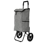 Casa&Casa Marino Grey Shopping Trolley on Wheels | 45L Huge Capacity Elegant and Foldable Shopping Cart for Groceries|2 Wheel| Thermal Liner | Bespoke Designs