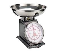 Casa&Casa Mechanical Kitchen Scales, Professional Food Weighing Scale with Traditional Analog Display, Weight kg and lb for Meal Prep, Cooking & Baking, Precise Graduation 1g, Grey