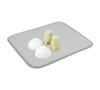 Casa & Casa Microfiber Dish Drying Mat for Kitchen Counter, 45 x 40, Super Absorbent Sink Drain Mats with Microfiber, Non-Slip, Washable Mat for Kitchen Sink, Grey