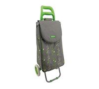 Casa&Casa Natural Leaves Shopping Trolley on Wheels | 45L Huge Capacity, Elegant and Foldable Shopping Cart for Groceries|2 Wheel| Thermal Liner | Bespoke Designs