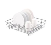 Casa & Casa Wire Coated Dish Rack (Large), Cup Holder, Dish Drying Rack, Pack Of 1, Wire Protected, Kitchen Accessory, Durable Dish Rack, Self-Draining Rack, Open Wire Design, Sink Organizer, Grey