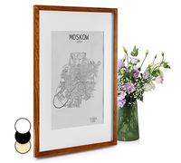 Casa Chic Picture Frames, 87x62 cm Photo Frame, Standing/Wall Mounted Photo Frames For Home & Office, Vertical/Horizontal Display, Real Glass & Wood, Passepartout Poster Frame, Picture Frame, A1 Frame