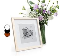 Casa Chic Square Picture Frames, 33x33 cm Photo Frame, Standing/Wall Mounted Photo Frames For Home & Office, Vertical/Horizontal Display, Real Glass & Wood, Passepartout Poster Frame, Picture Frame