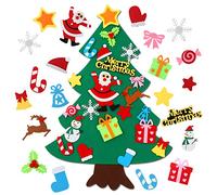 CASA CLAUSI Felt Christmas Tree for Kids DIY Christmas Decorations 2.6ft Xmas Gifts Ideas Kids Party Supplies Home Door Hanging Decor 22 Pcs