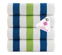 CASA COPENHAGEN Monaco Beach Towels, durable & long-lasting, quick-drying, for pool, bath & shower, 76 x 152 cm, 4-piece set of cotton beach towels - Grass Green