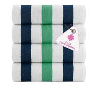 CASA COPENHAGEN Monaco Beach Towels, durable & long-lasting, quick-drying, for pool, bath & shower, 76 x 152 cm, 4-piece set of cotton beach towels - Teal