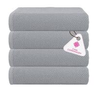 CASA COPENHAGEN Popcorn Textured 4 Piece Bath Towel Set - Grey Violet, 550 g/m², 4 Piece Bath Towels, Cotton Towels Rough and Tough Use, Gift Set for Bathroom