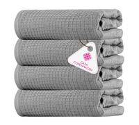 CASA COPENHAGEN Waffle 4-piece bath towel set - Grey-violet, 70x140 cm, Egyptian cotton, designed in Denmark, for bathroom, kitchen & shower