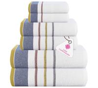 CASA COPENHAGEN White Bay towel set made from 600 g/m² Egyptian cotton for hotels, spas, kitchens and bathrooms, 6-piece set with 2 bath towels, 2 hand towels, and 2 washcloths - Anthracite Grey