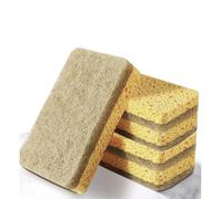 CASA&CUCINA 8 Pack Eco Washing Up Sponges Kitchen Dish with Heavy Duty Scouring Pad, Plant-Based Compostable Sponge Washing Up Scrubber