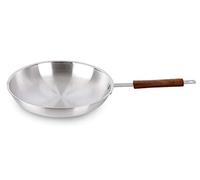 Casa D' Or Professional Chef's Skillet Curry Pans Aluminium 22cm Frying Pan with Wooden Handle Kitchen Professional Use, 22cm
