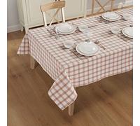 Casa De Lan Rectangle Table Cloth - Table Cover - Cotton Mitered Stitched - Checks Table Covers for Kitchen Dining, Wedding, Decorations, & Parties - 60x104 in - Rose Plaid