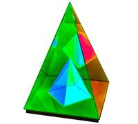 Casa Di Lumo Infinity Pyramid Table Lamp, LED, Magical, Colorful Infinite Night Light, USB Acrylic Desk Lamp, Decoration Table Lamp for Living Room Bedroom Creative Gifts (Medium (H: 9.8"))