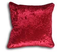Casa D'Or 2 x Luxurious Soft Crushed Velvet Cushion Cover Red 24" x 24" (60cm x 60cm) - Pack of 2 (Red)