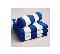 Casa D'Or Excellent Quality Egyptian Cotton Striped White & Navy Pool Bath Towels Beach Towels - Pack of 1