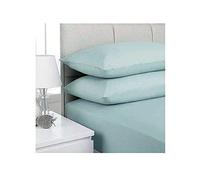 Casa D'Or NEW PLAIN DYED POLYCOTTON FITTED FLAT BED SHEET SINGLE DOUBLE KING SIZE BEDDING (Duck Egg, Single Fitted Bed Sheet)