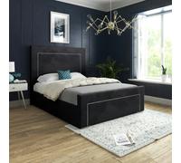 Casa Magna Grand Milan Pleated Upholstery Bed Frame - Pink - Black - Super king