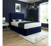 Casa Magna Marcelo Upholstered Soft Velvet Bed Frame - Blue - Blue - Single