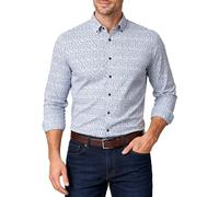 Casa Moda Comfort Fit Shirt Blue/Beige Circle Print