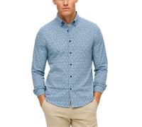 Casa Moda Long Sleeve Casual Fit Shirt Printed Blue
