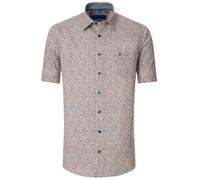 Casa Moda Mens Short Sleeve Shirt Comfort Fit Orange/Blue