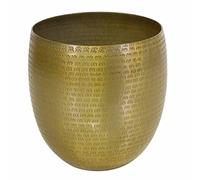 Casa Moro Oriental Flower Pot Vega Gold Round Aluminium with Hammered Look Luxury Metal Planter Boho Plant Pot Designer Flower Pot Size M