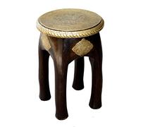 Casa Moro oriental stool solid mango wood brass applications "Kamala" Oriental Indian vintage style accent furniture tea-table handmade hand-painted MA03-24