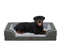 Casa Paw Orthopedic Dog Bed for Extra Large Dogs, Dark Grey, 48x30in | Orthopedic Foam Relieves Joint Pressure, Bolsters Supports Head And Neck, Washable Cover, Non-Slip Bottom