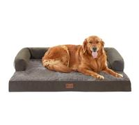Casa Paw Orthopedic Dog Bed for Extra Large Dogs, Waterproof Dog Beds XL, Memory Foam Dog Couch Bed, Comfortable Bolster with Removable Non-Slip Bottom (XL, Dark Green)