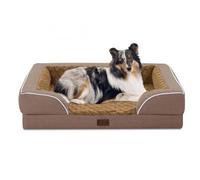Casa Paw Orthopedic Dog Beds Waterproof Memory Foam Large Dog Bed with Sides Non-Slip Bottom and Egg Crate Foam Large Dogs with Removable Washable Cover Large