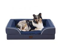 Casa Paw Orthopedic Dog Beds Waterproof Memory Foam Large Dog Bed with Sides Non-Slip Bottom and Egg Crate Foam Large Dogs with Removable Washable Cover (Large)