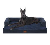 Casa Paw Orthopedic XXL Dog Beds, Waterproof Egg Crate Foam Big Pet Bed for All Breed Sized Dogs 53x42Inch, Washable Extra Large Dog Couch Bed with Removable Cover and Non-Slip Bottom, Navy Blue