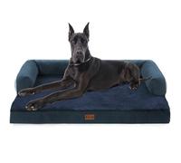 Casa Paw XXL Dog Bed with Bolster, Orthopedic Dog Beds for Extra Large Dogs, Waterproof, Memory Foam, XL Size with Removable, Washable Cover, Non-Slip Bottom (XXL