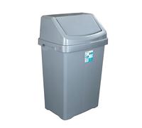Casa Plastic 50L Swing Bin In Silver Casa Multicolor