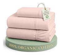 Casa Platino 100% Organic Cotton Sepia Rose Twin-Sheets Set, 3-Piece Pure Organic Cotton Long Staple Percale Weave Ultra Soft Best Bedding Sheets for Bed, Breathable, Fits Mattress Upto 15" Deep