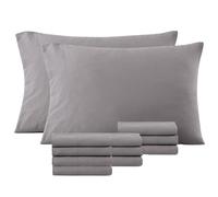 Casa Platino 12 Pack Pillow Cases - Standard Size 50x75 cm - Pre-Washed 100% Brushed Microfiber with Envelope Closure - Wrinkle Resistant and Soft - Grey