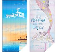Casa Platino 2-Pack Microfiber Beach Towels - Extra Large 32" x 71" Lightweight, Sand-Free, Quick-Dry - Travel, Swim, Pool, Yoga, Camping Towels for Adults & Kids - Beach Essentials - Beni