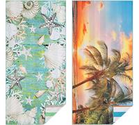 Casa Platino 2-Pack Microfiber Beach Towels - Extra Large 71"x32" Lightweight, Sand-Free, Quick-Dry - Travel, Swim, Pool, Yoga, Camping Towels for Adults & Kids - Beach Essentials - Coco Beach