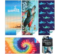 Casa Platino 4-Pack Microfiber Beach Towels - Extra Large 71"x32" Sand-Free & Quick-Dry - Lightweight, Soft & Stylish Double-Sided Pool, Travel, Swim & Camping Towels for Men, Women & Kids - Bronte