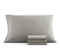 Casa Platino 4 Pack Pillow Cases - Standard Size 50x75 cm - Pre-Washed 100% Brushed Microfiber with Envelope Closure - Wrinkle Resistant and Soft - Silver