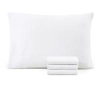 Casa Platino 4 Pack Pillow Cases - Standard Size 50x75 cm - Pre-Washed 100% Brushed Microfiber with Envelope Closure - Wrinkle Resistant and Soft - White