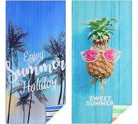 Casa Platino Beach Towels 2-Pack - Extra Large 71"x32" Lightweight, Sand-Free, Quick-Dry - Travel, Swim, Pool, Yoga, Camping Towels for Adults & Kids - Beach Essentials - Eden
